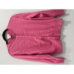 Talbots 100% Pure Wool Pink Button Up Cardigan Sweater, Women's Large Petite